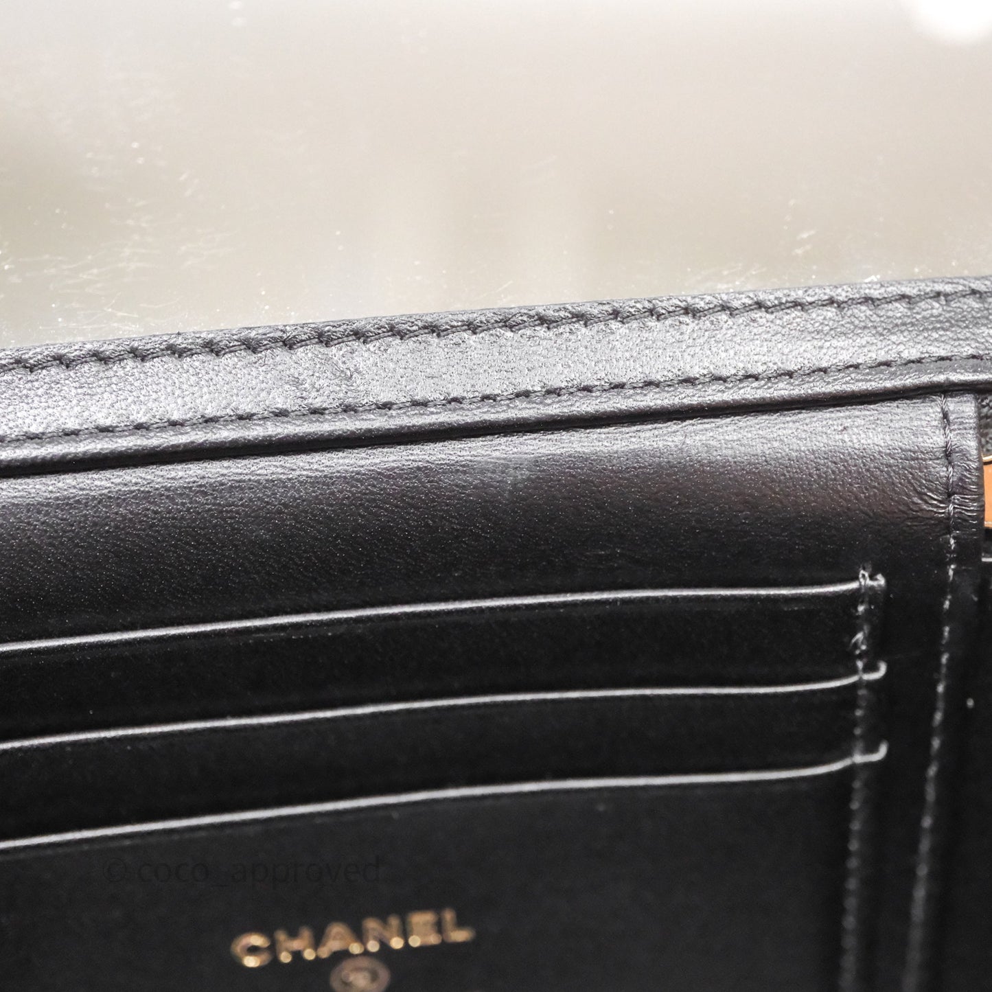 Chanel Vanity Rectangular Metal Top Handle Black Lambskin Aged Gold Hardware