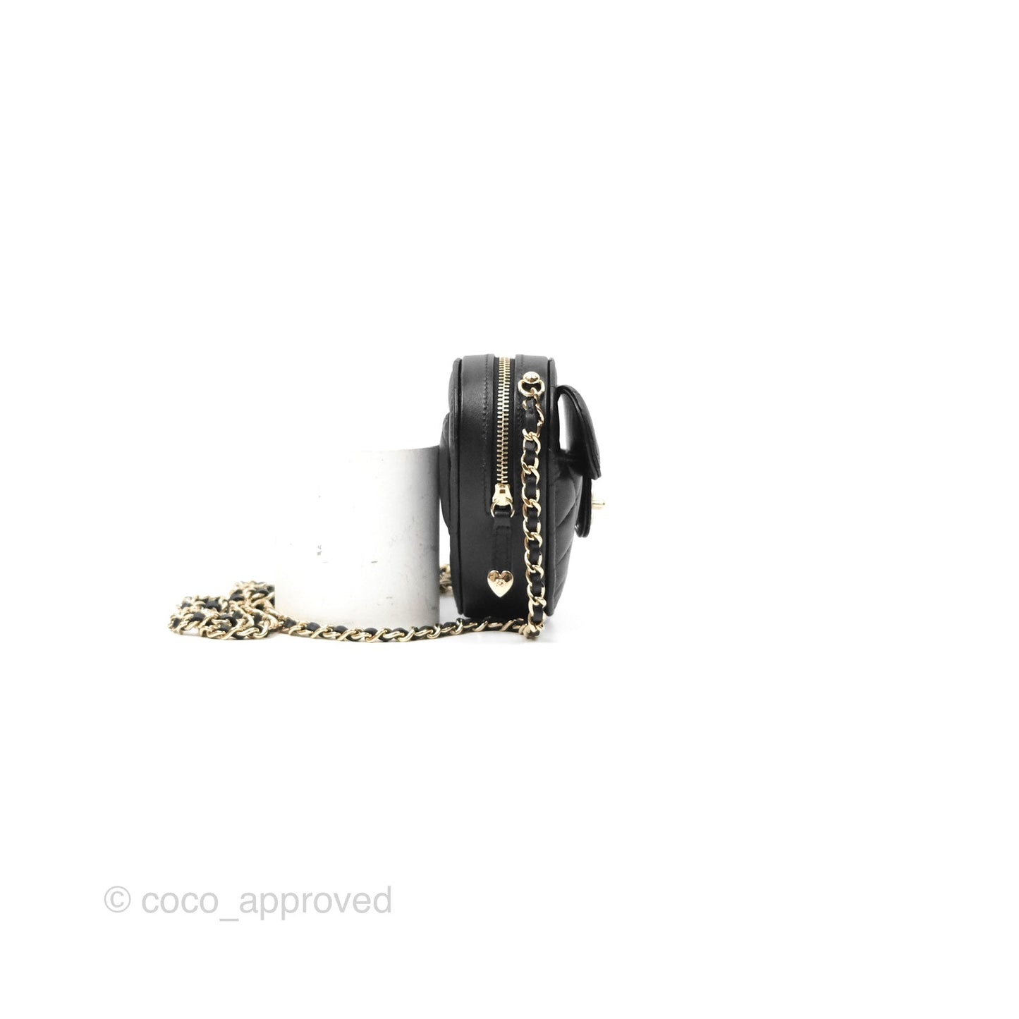 Chanel Small Heart Bag Black Lambskin Gold Hardware 22S