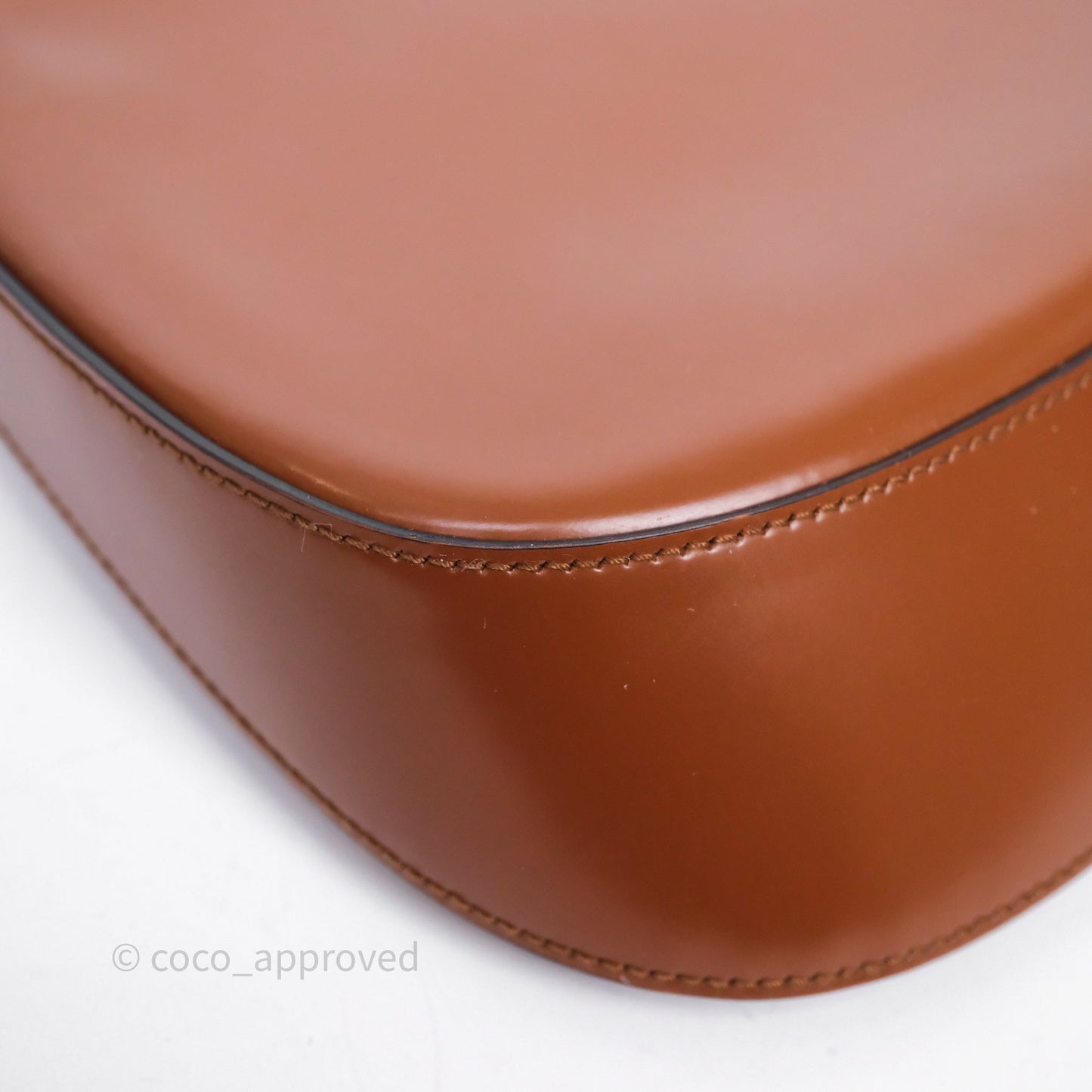 Prada Cleo Brushed Leather Shoulder Bag Brown