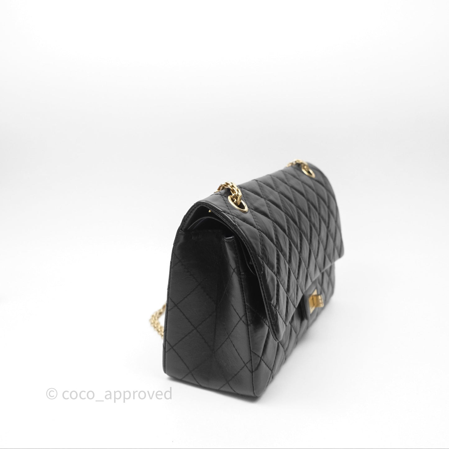 Chanel Quilted Reissue 226 Aged Calfskin Black Gold Hardware