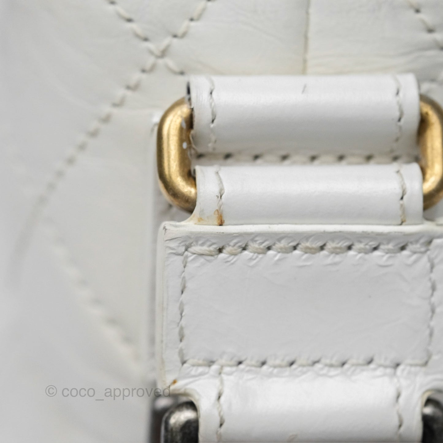 Chanel Small Gabrielle Hobo Quilted White Aged Calfskin