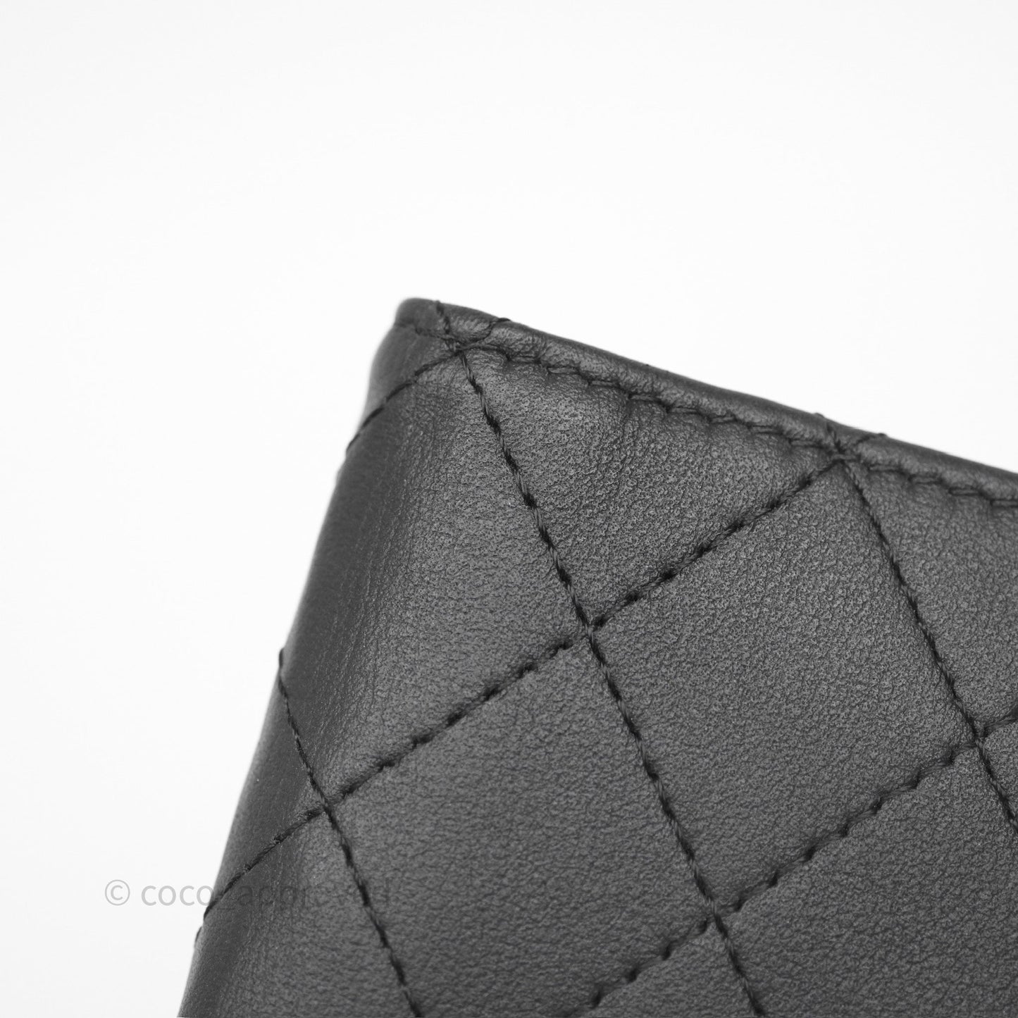 Chanel Card Holder Quilted So Black Calfskin 24P