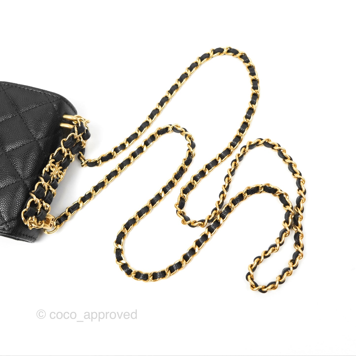 Chanel Coco First Mini Clutch On Chain Black Caviar Gold Hardware 22K