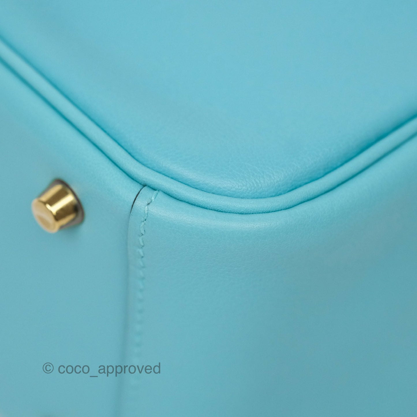 Hermès Mini Lindy 20 Bleu Atoll 3P Swift Gold Hardware