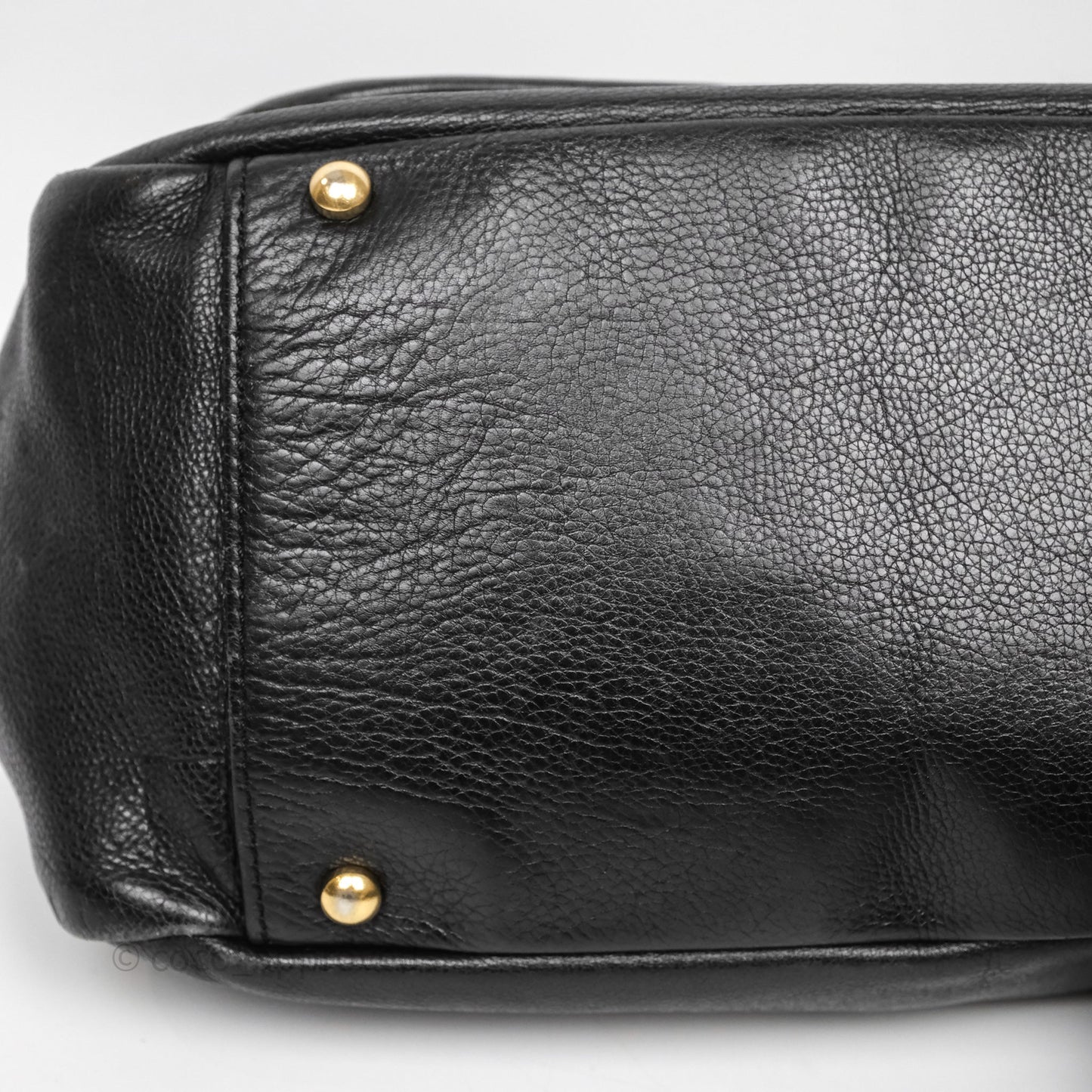 Chanel Mosaic Studs Accordion Flap Bag Black Calfskin Aged Gold Hardware