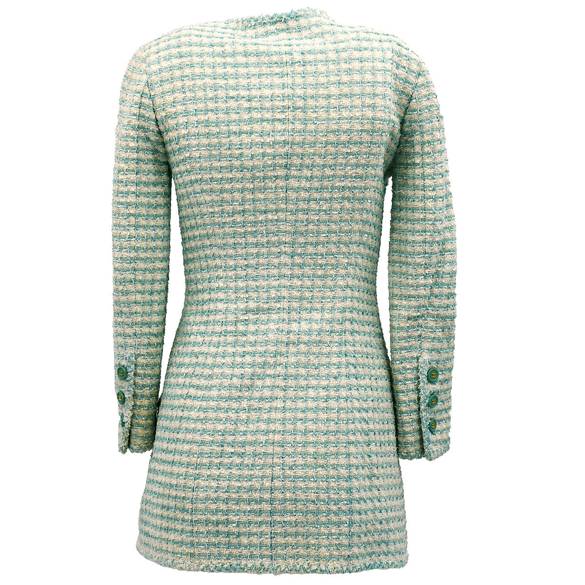 Luxury Chanel Single Breasted tweed Jacket Blue 20 #36