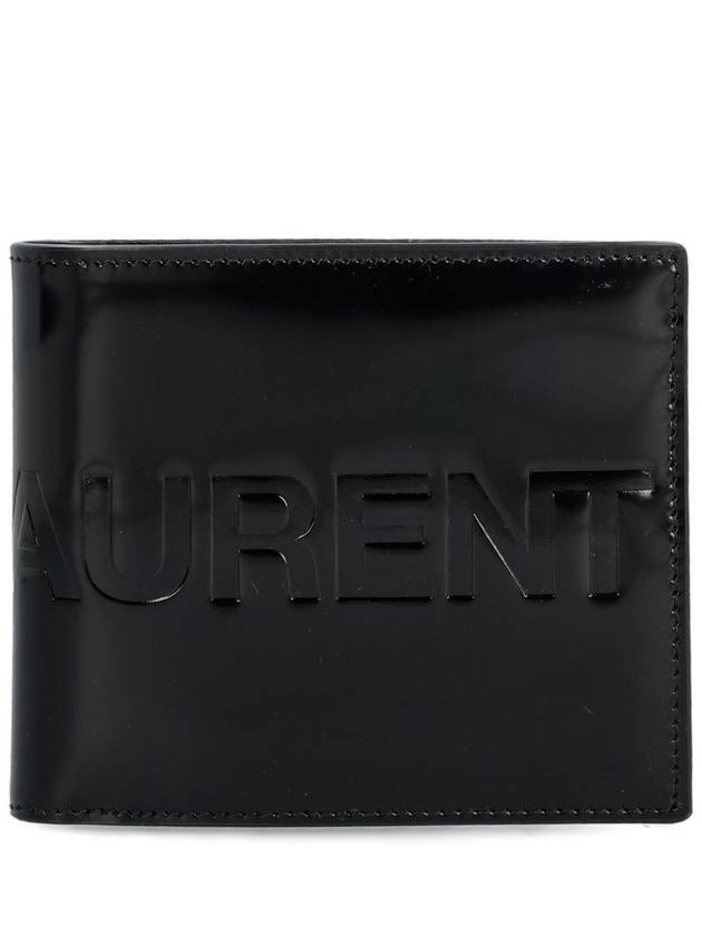 Luxury Saint Laurent East West Half Wallet Black