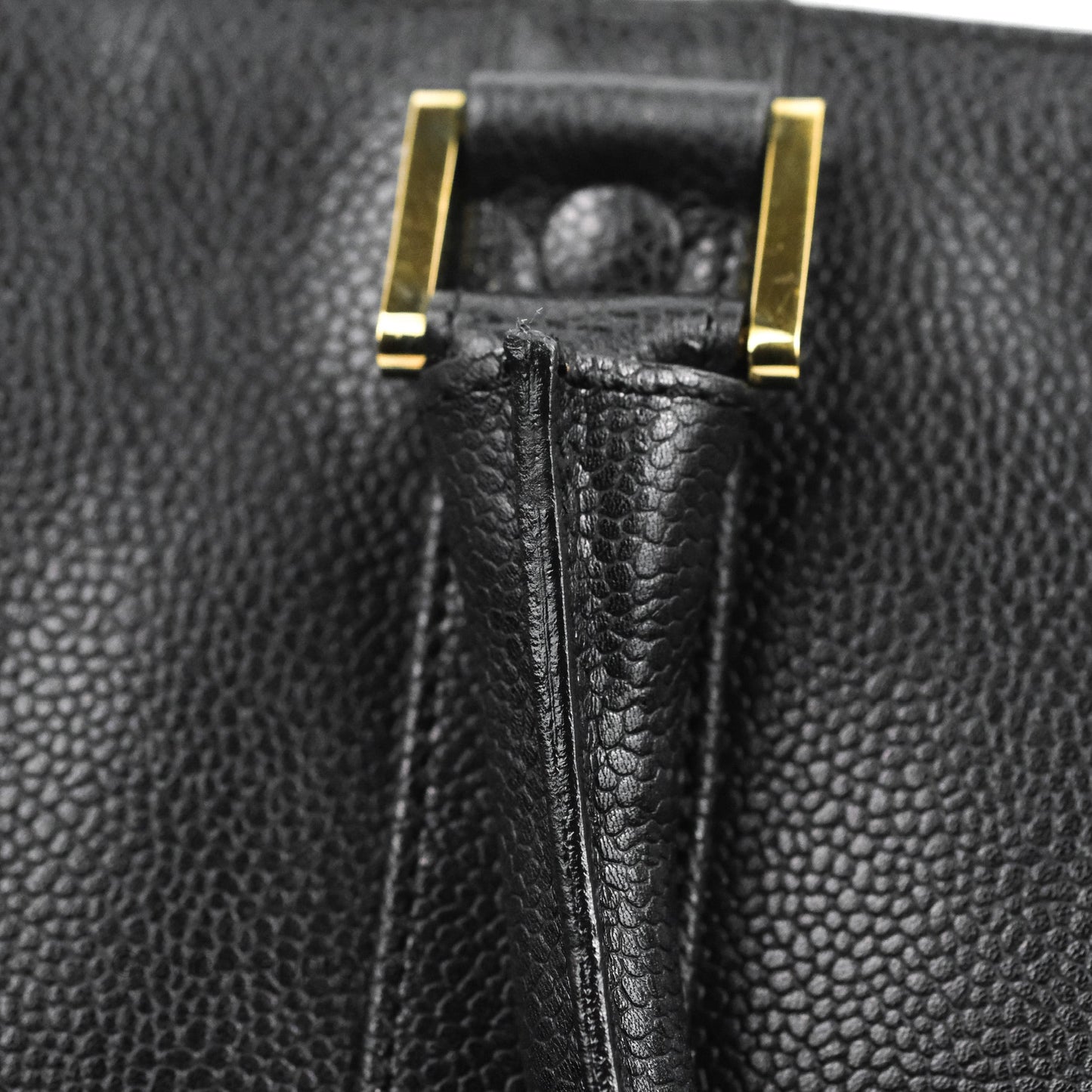 Chanel Vintage Boston Bag Black Caviar Gold Hardware