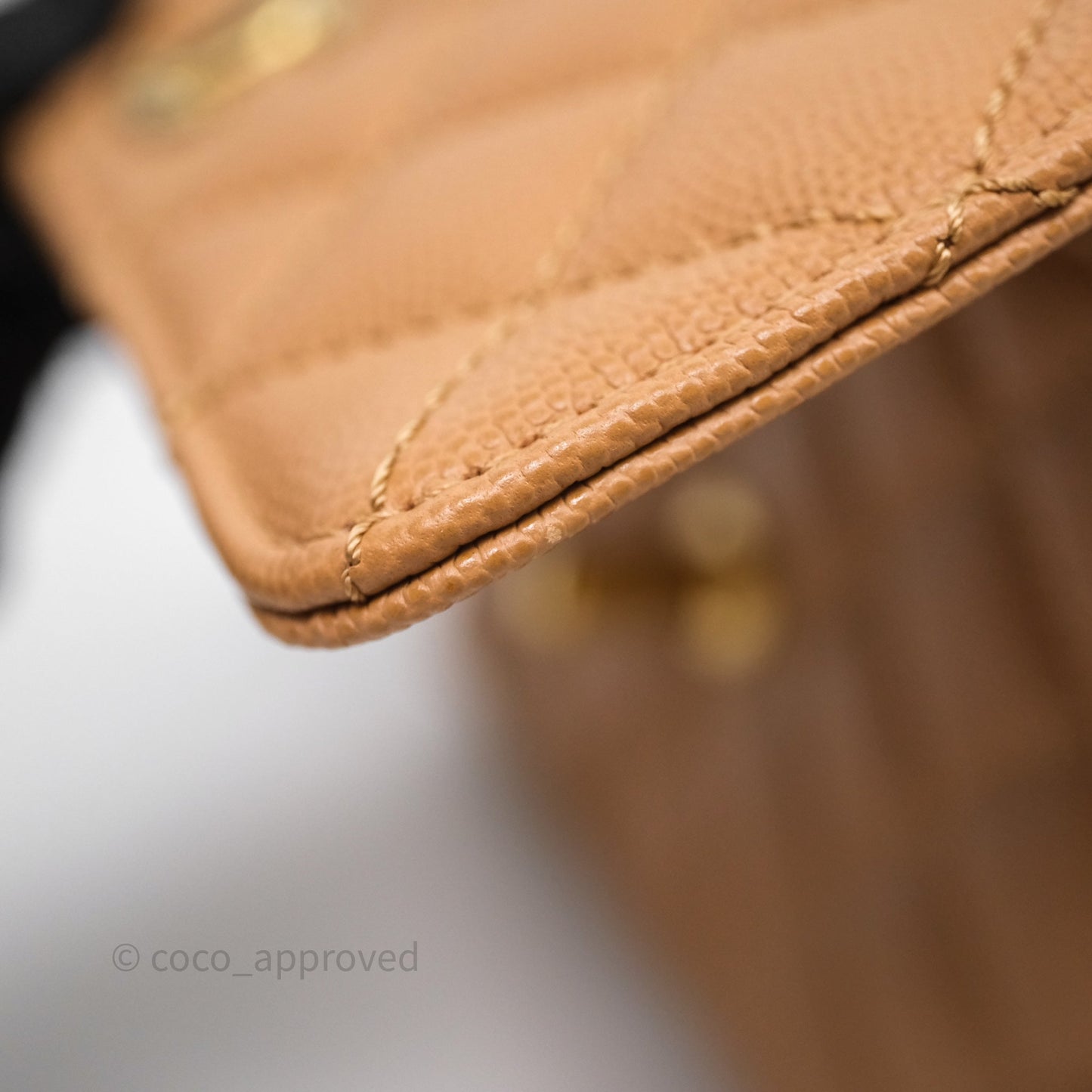 Chanel Small Coco Handle with Chain Handle Beige Caviar Aged Gold Hardware 23P