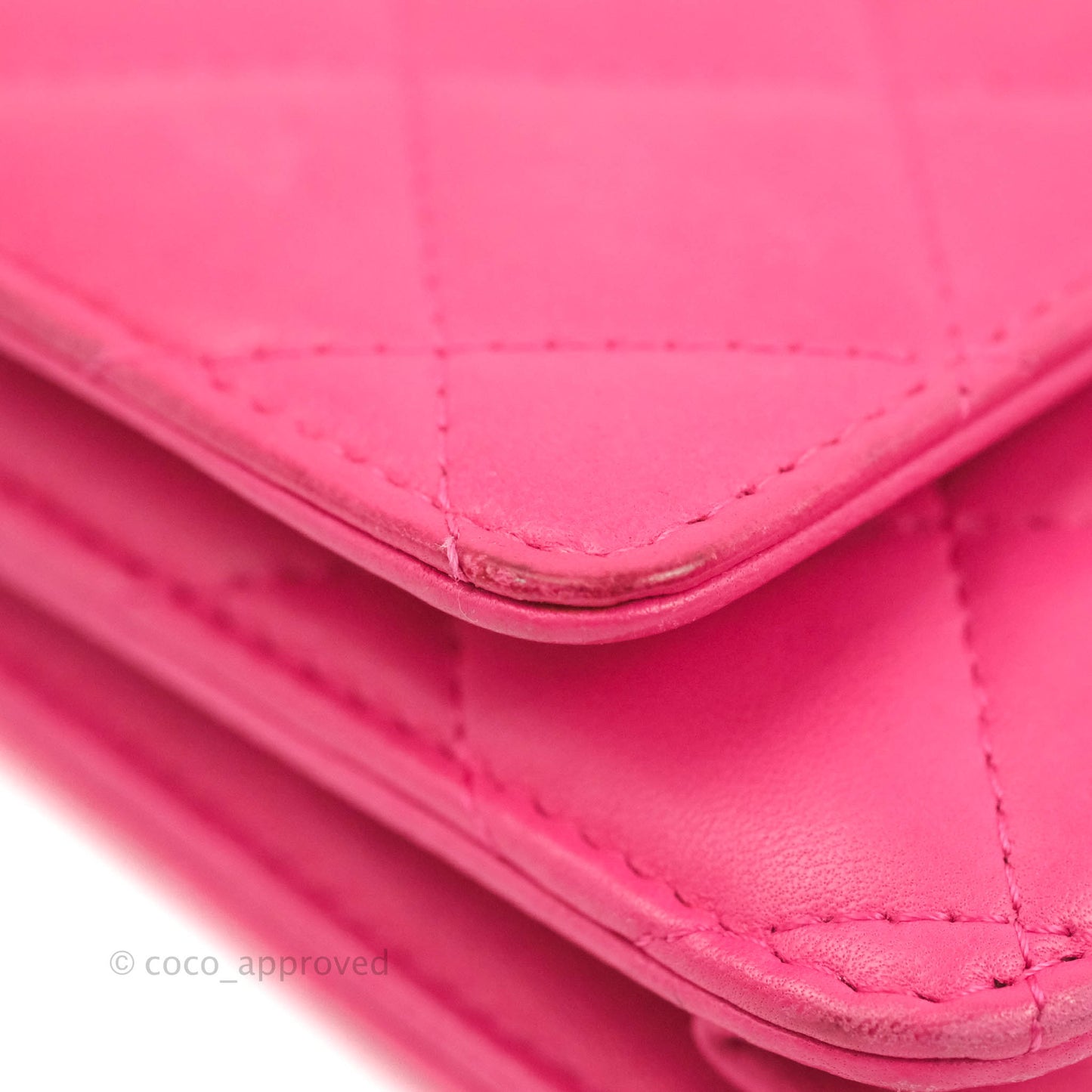Chanel Quilted Wallet on Chain WOC Pink Lambskin Gold Hardware