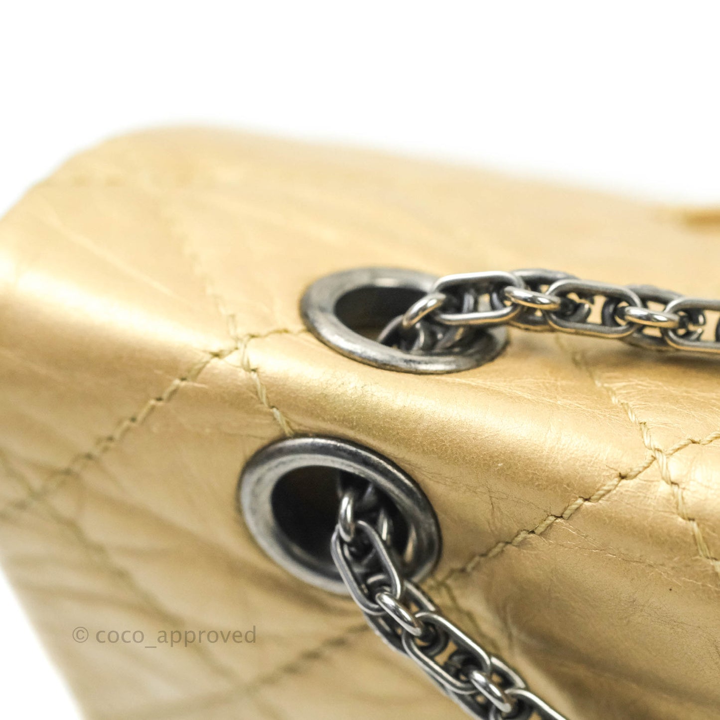 Chanel Reissue 227 Quilted Gold Aged Calfskin Ruthenium Hardware