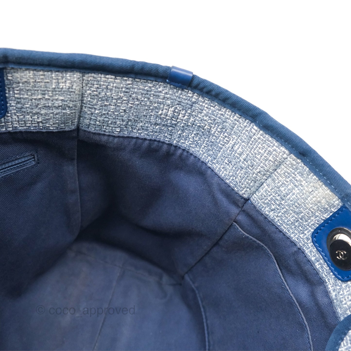 Chanel Medium Deauville Tote Blue Canvas