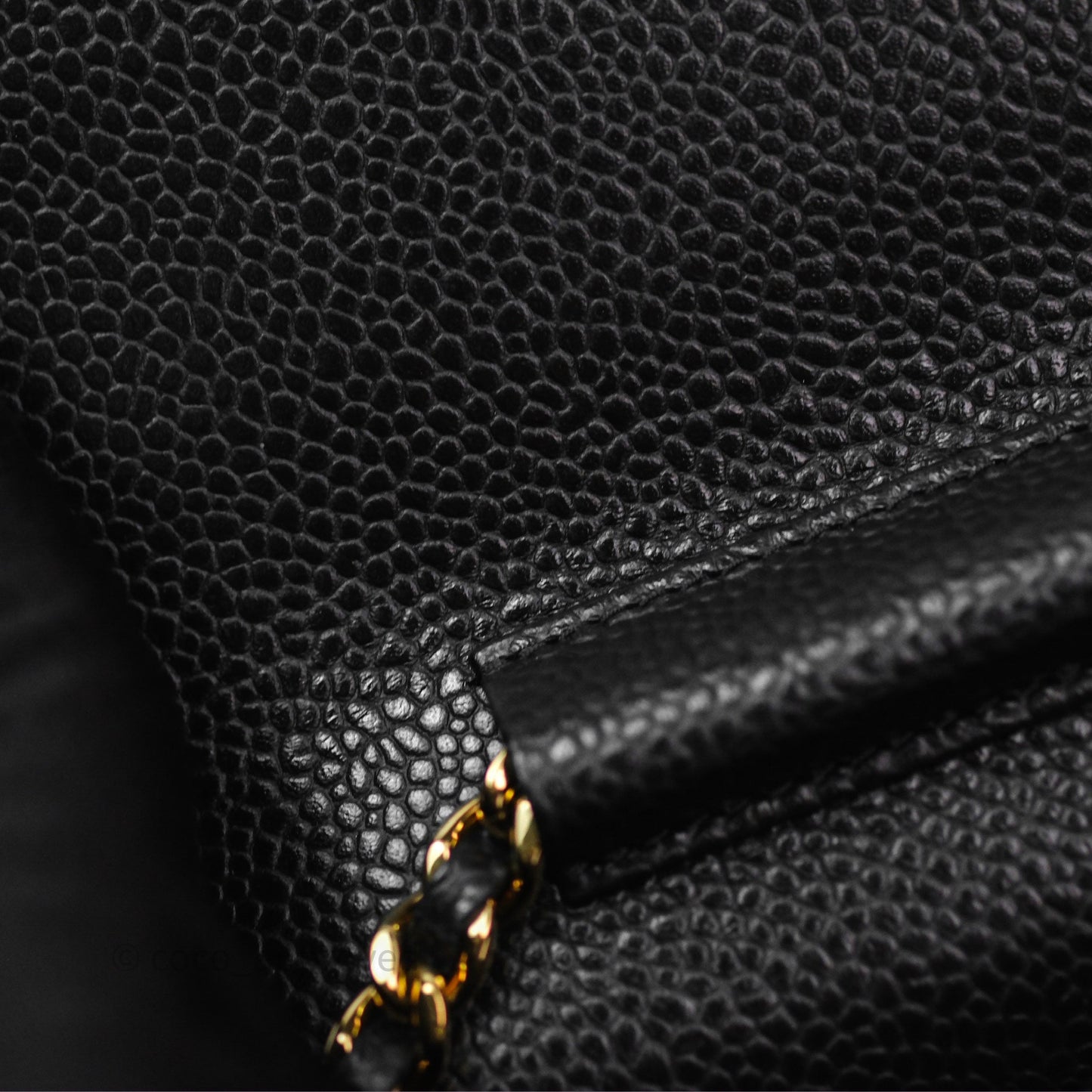 Chanel Quilted WOC Black Caviar Gold Hardware