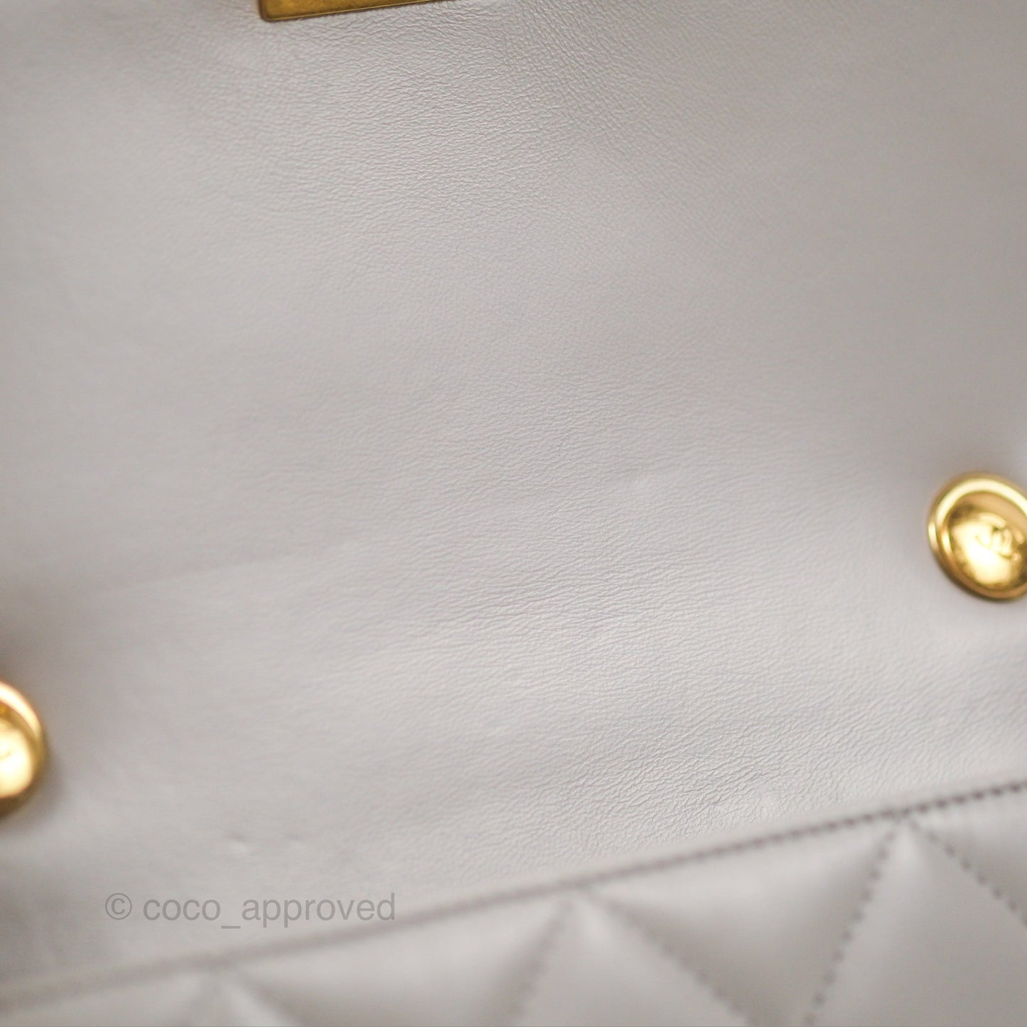 Chanel Flap Bag Grey Clair Lambskin Aged Gold Hardware 22B