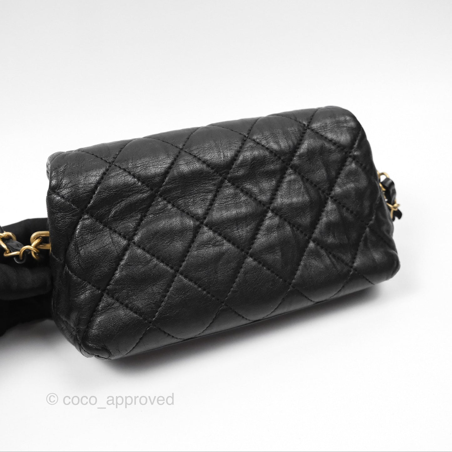 Chanel Small Hobo Bag Crumpled Black Lambskin Aged Gold Hardware 21S