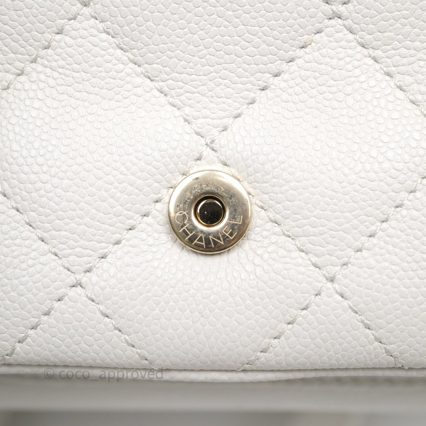 Chanel Duma Backpack White Caviar Gold Hardware 23K