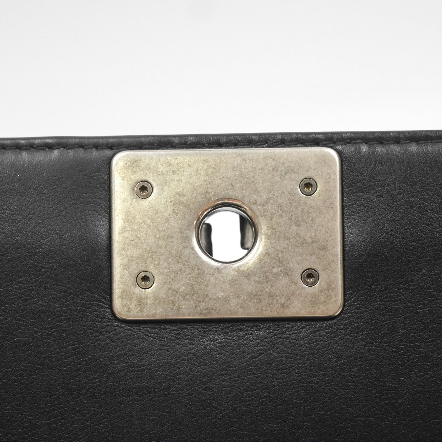 Chanel Small Boy Black Calfskin Ruthenium Hardware