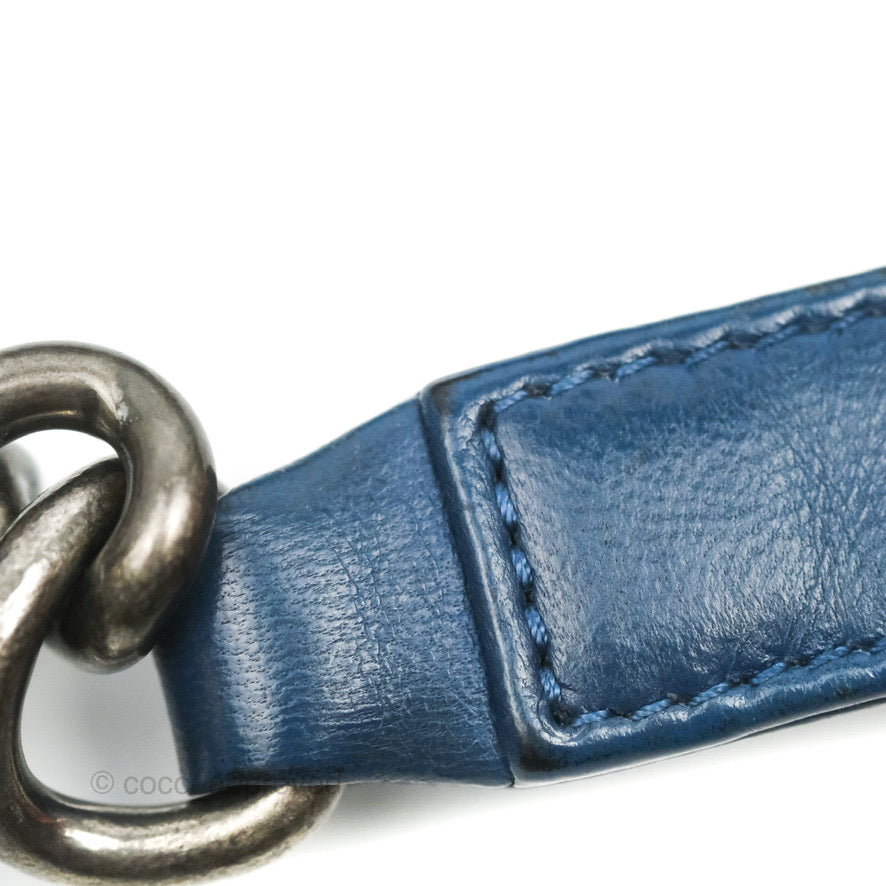 Chanel Medium Boy Blue Denim Tweed Ruthenium Hardware