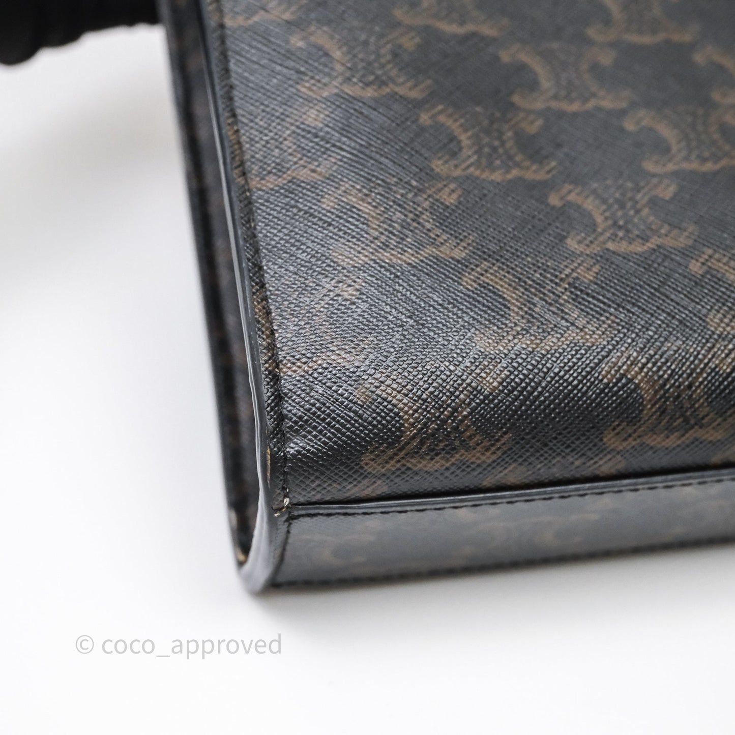 Celine Mini Vertical Cabas Bag Triomphe Canvas Tan Calfskin