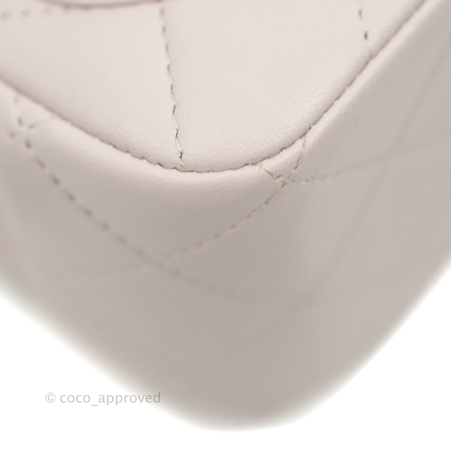 Chanel Quilted Mini Square Light Lilac Pink Lambskin Silver Hardware