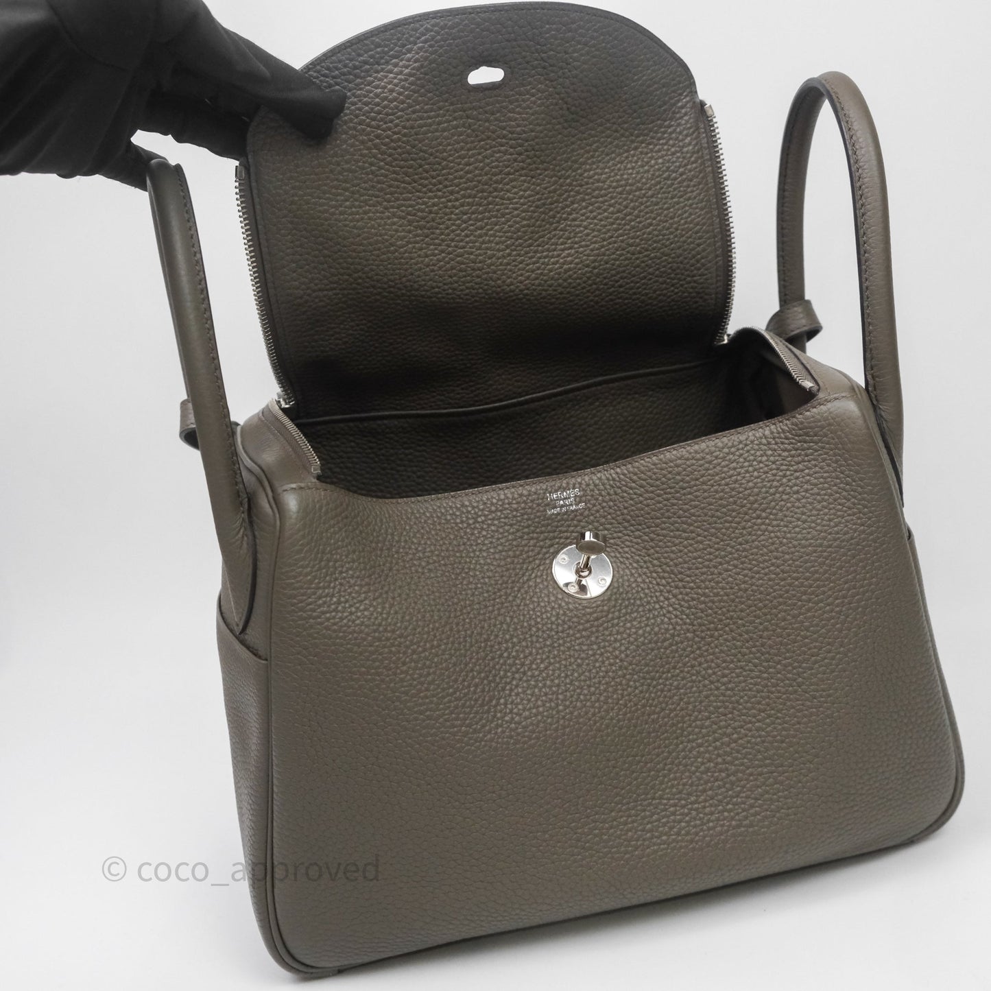 Hermès Lindy 30 Etain 8F Clemence Palladium Hardware