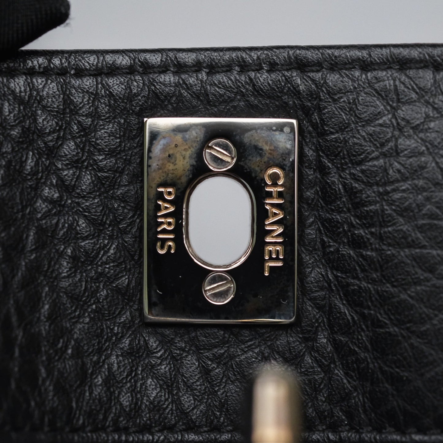 Chanel Executive Tote Bag Black Grained Calfskin Silver Hardware