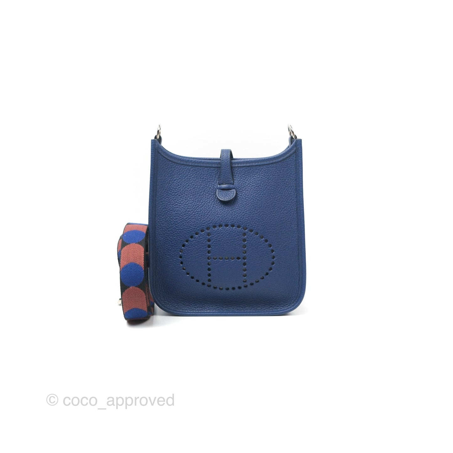 Hermès Mini Evelyne 16 Bleu Saphir Taurillon Maurice Sangle Flipperball Palladium Hardware