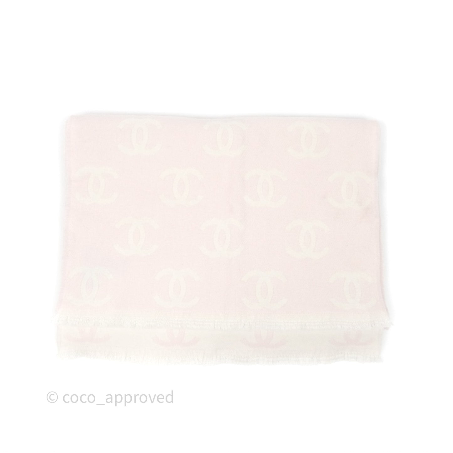 Chanel CC Logo Scarf Wool Pink