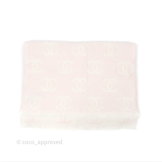 Chanel CC Logo Scarf Wool Pink