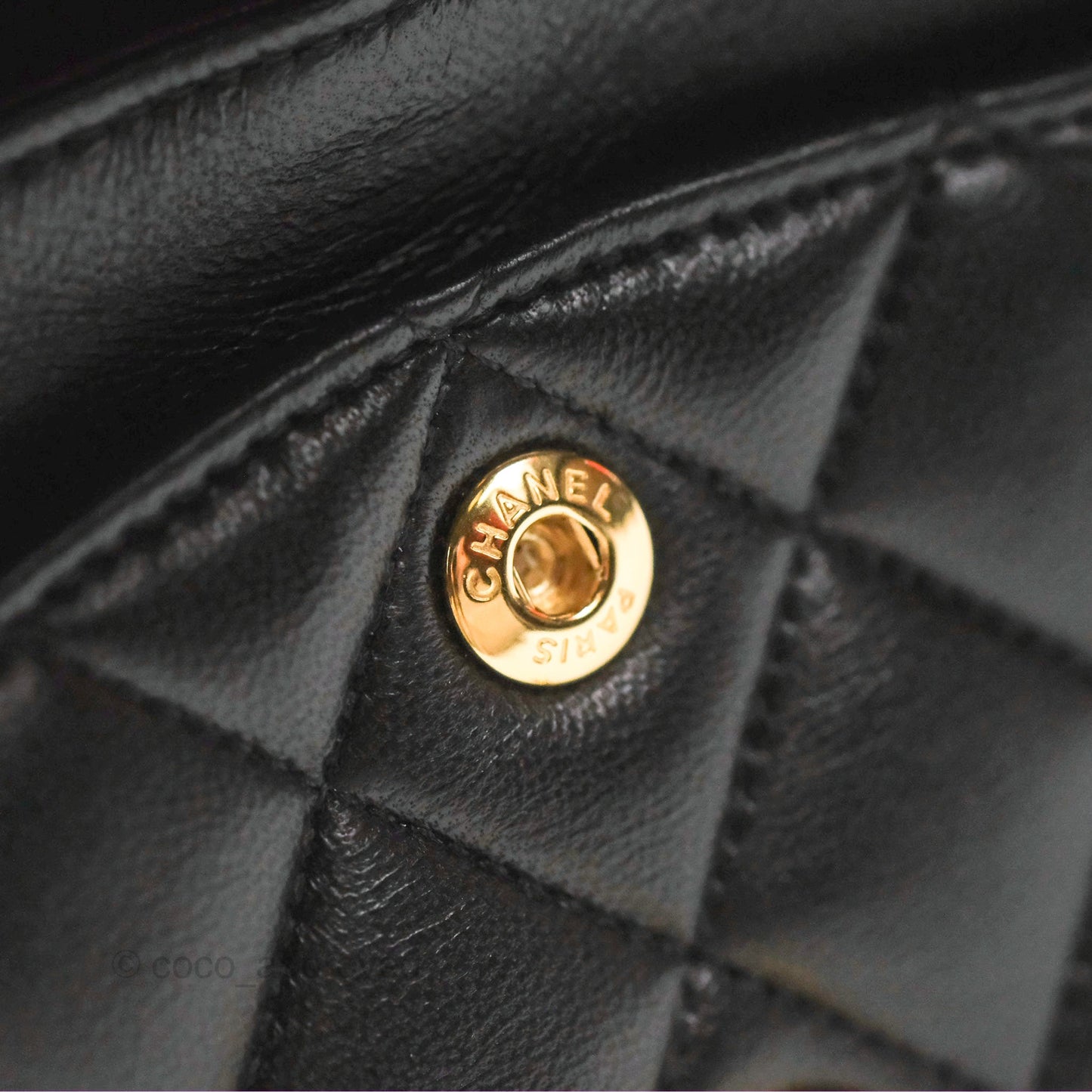 Chanel Small Classic Quilted Flap Black Lambskin Gold Hardware