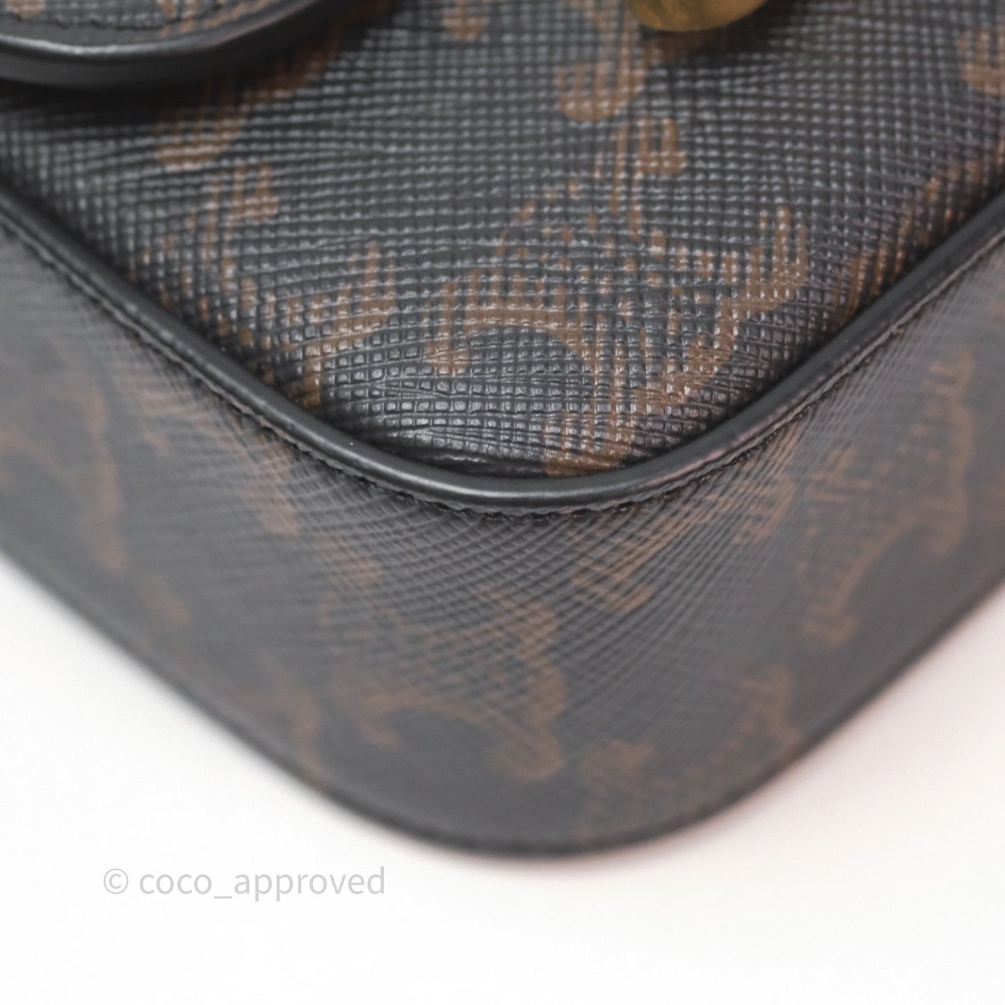Celine Tan Canvas Calfskin Mini Triomphe