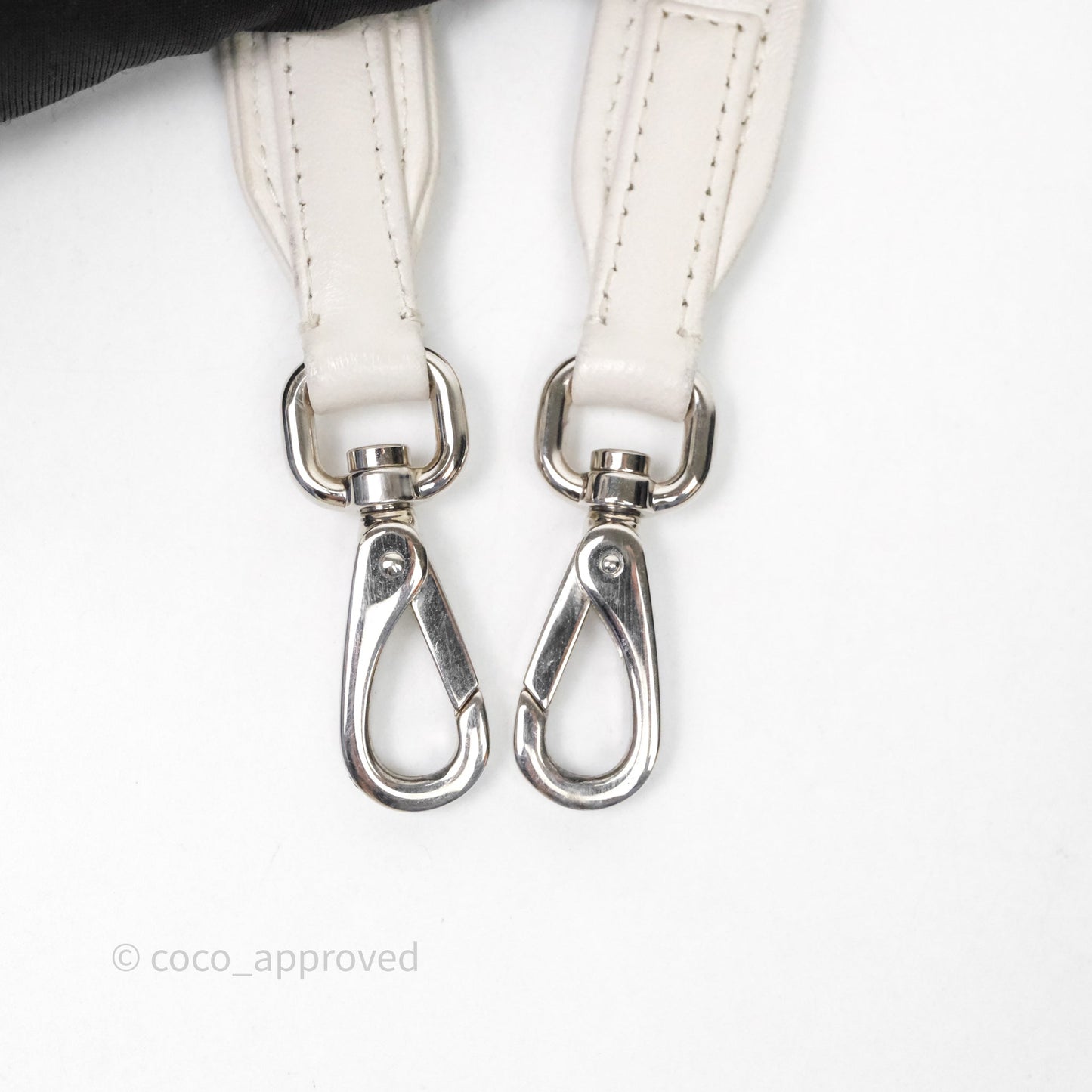 Prada Soft Tote Bag Ivory Silver Hardware