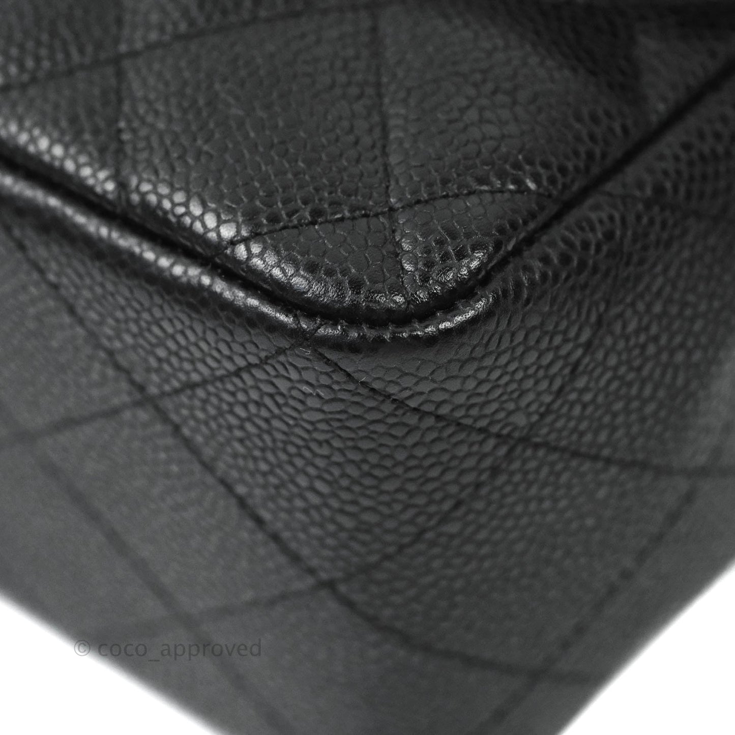Chanel Jumbo Single Flap Black Caviar Silver Hardware