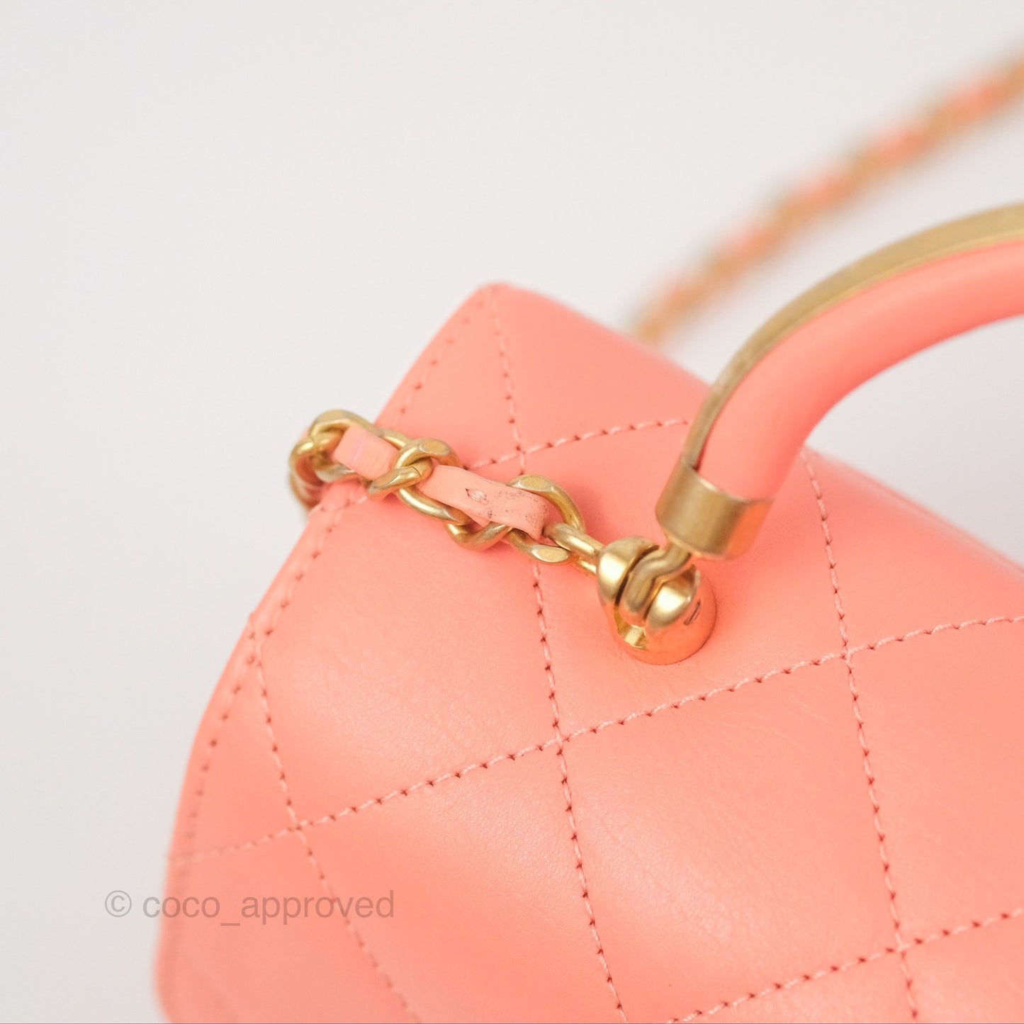 Chanel Metal Top Handle Flap Bag Iridescent Orange Claire Calfskin Aged Gold Hardware
