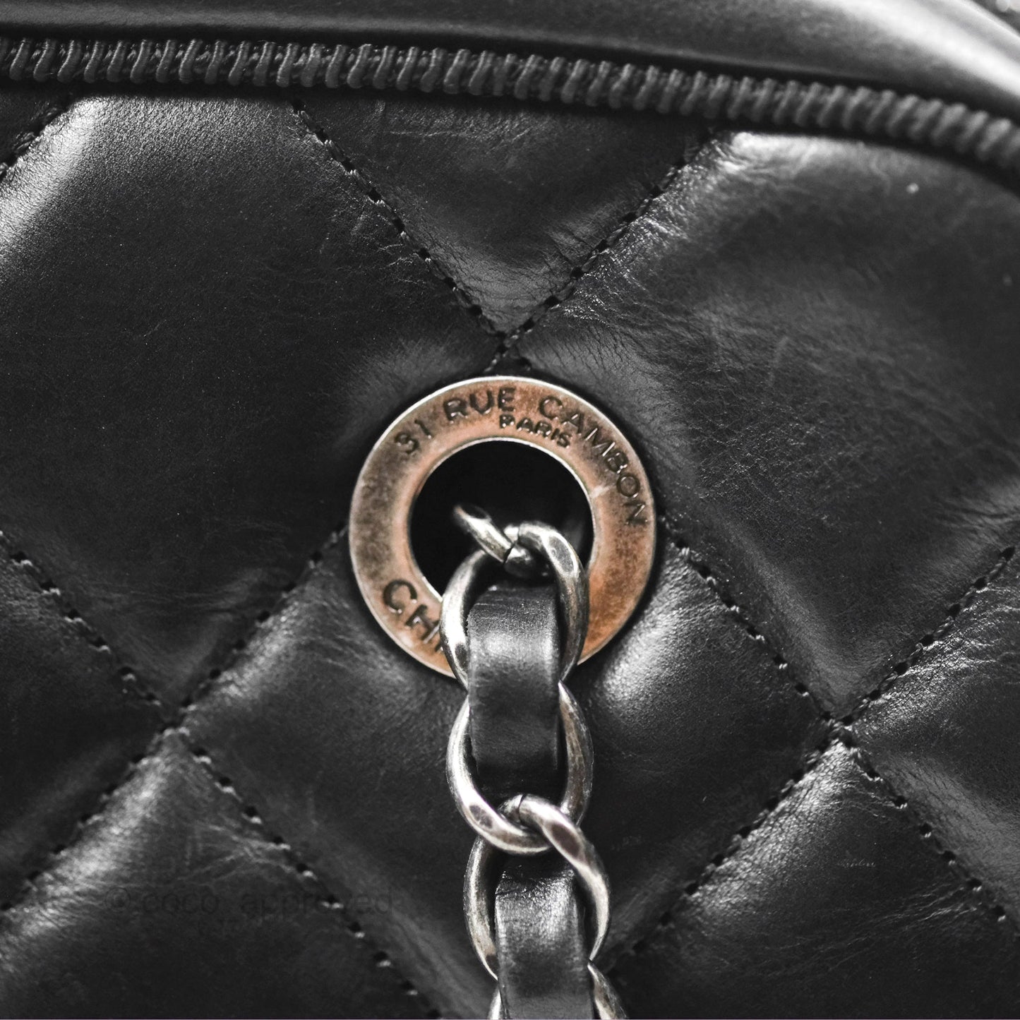 Chanel Large Ballerine Camera Case Black Calfskin Ruthenium Hardware