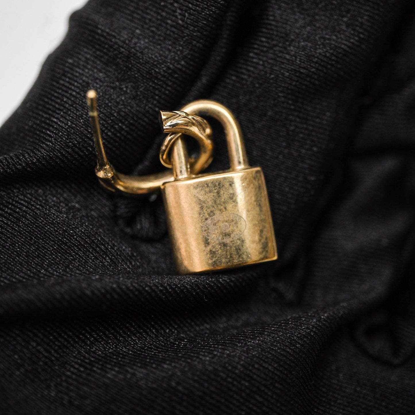 Chanel CC Padlock Drop Earrings Gold Tone 21P