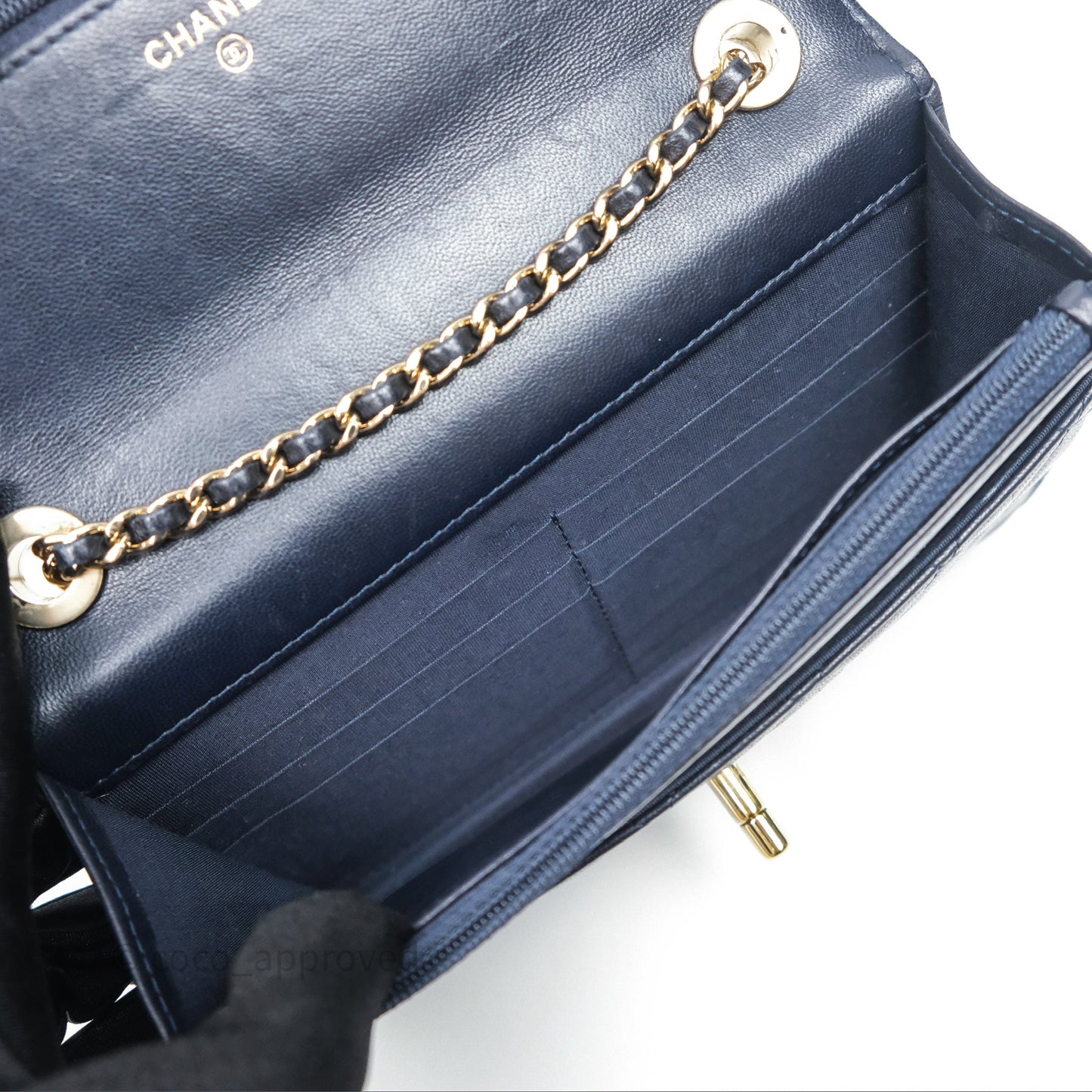 Chanel Trendy CC WOC Wallet On Chain Navy Lambskin Gold Hardware