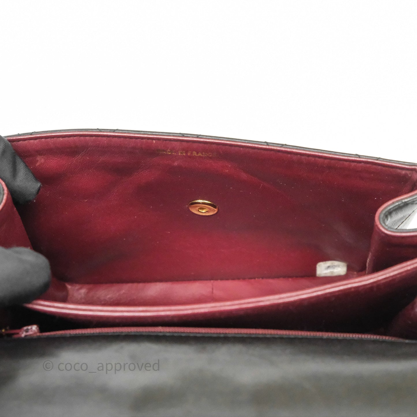Chanel Vintage Half Moon Flap Shoulder Bag Black Lambskin 24K Gold Hardware