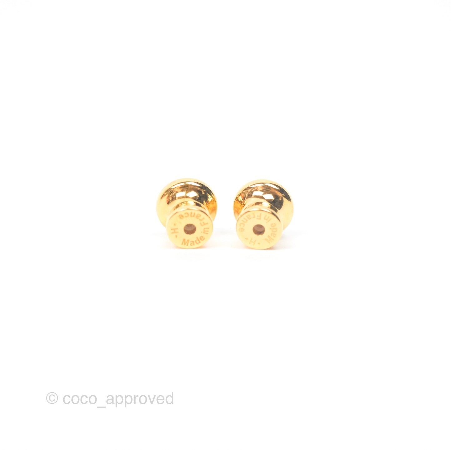 Hermès Mini Pop H Earrings Rose Dragee Gold Tone