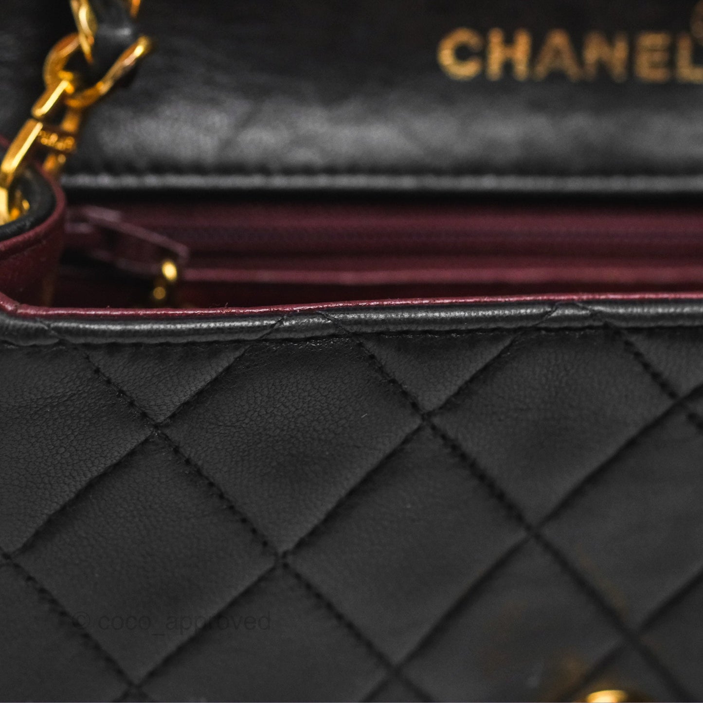 Chanel Vintage Mini Square Black Lambskin 24K Gold Hardware