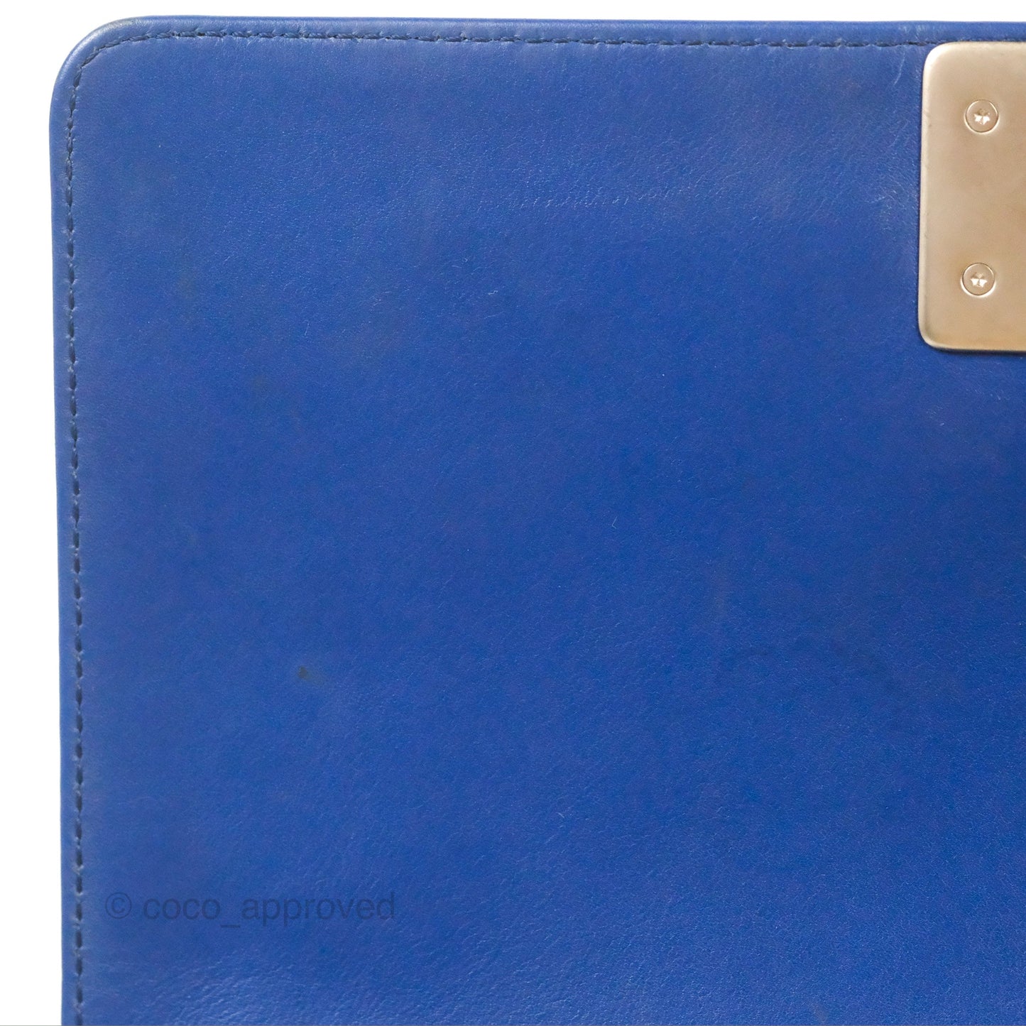 Chanel Medium Boy Blue Python Matte Silver Hardware