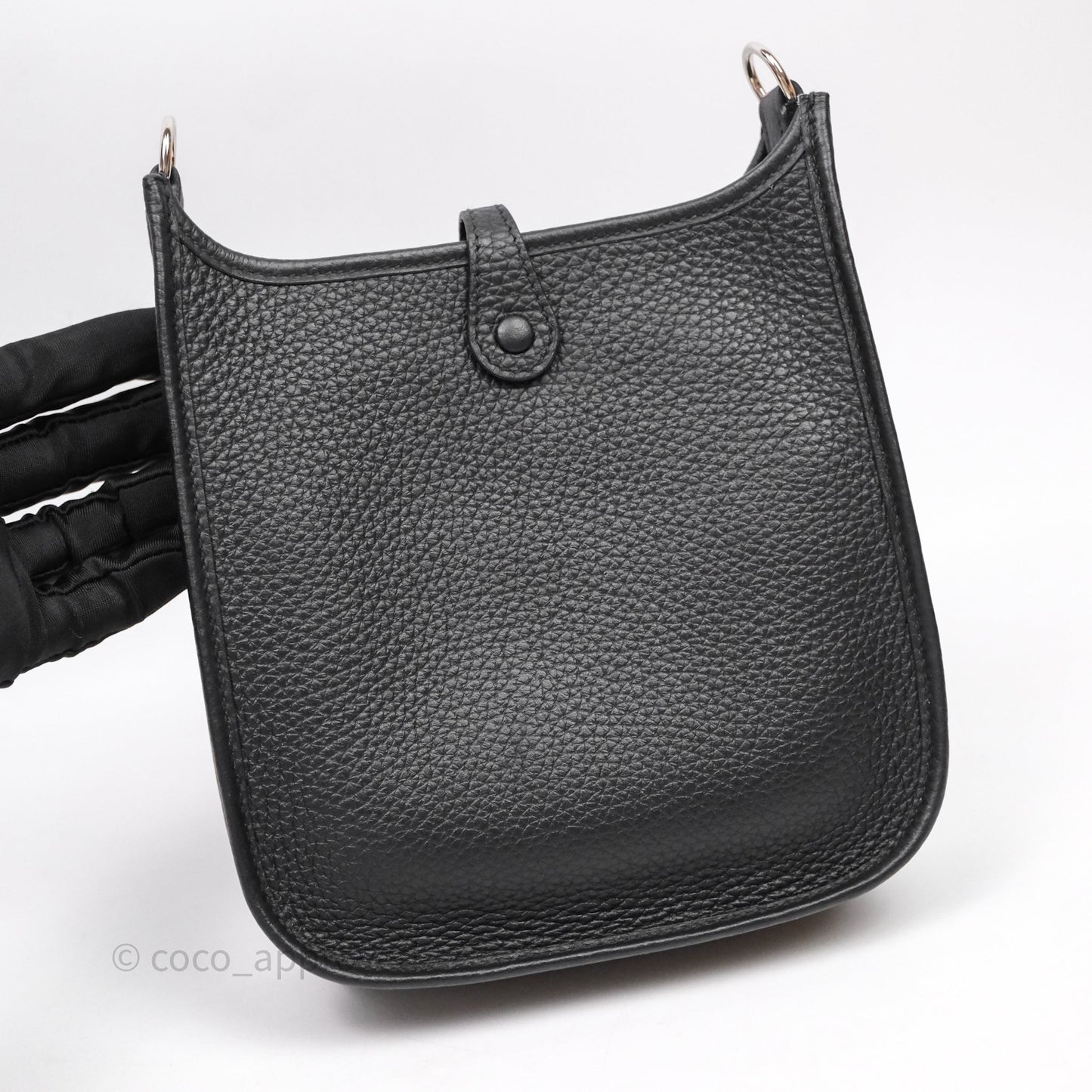 Hermès Mini Evelyne 16 Noir 89 Clemence Palladium Hardware