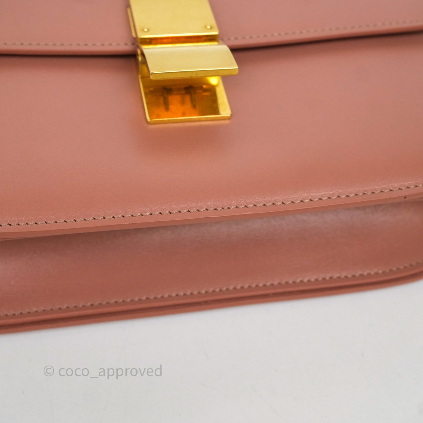 Celine Rose Box Medium Calfskin Bag Gold Hardware