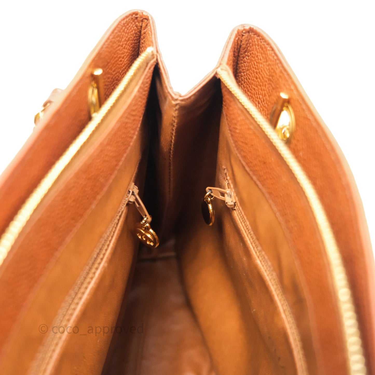 Chanel Vintage Tote Caramel Caviar 24K Gold Hardware
