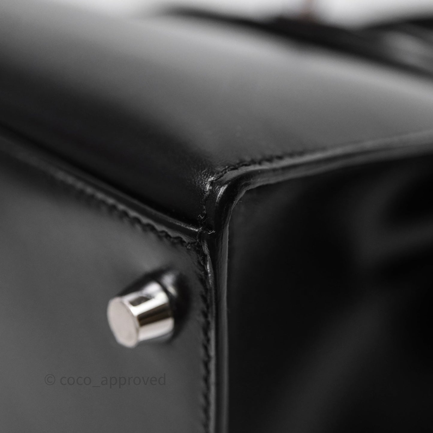 Hermès Kelly 28 Sellier Black Noir 89 Box Leather Palladium Hardware