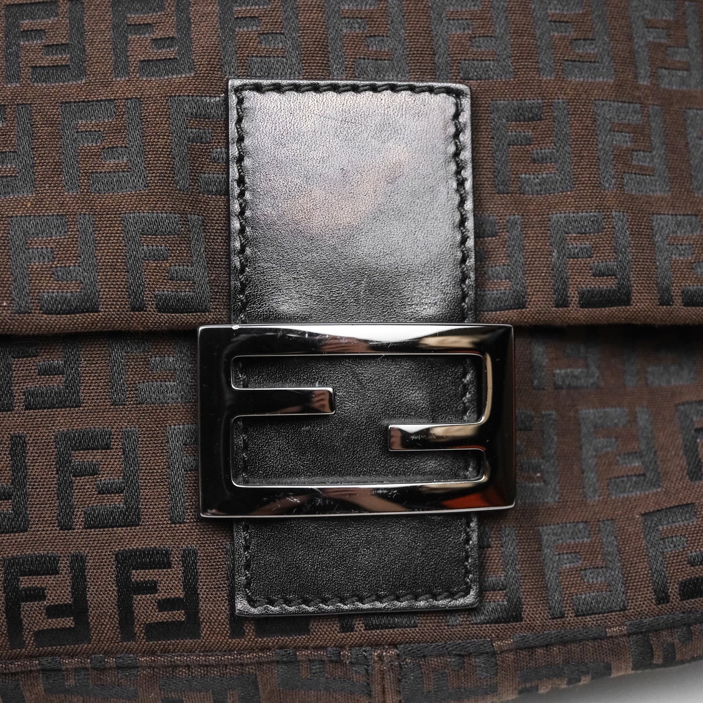 Fendi Vintage Mamma Baguette Bag Zucchino Dark Brown/ Black