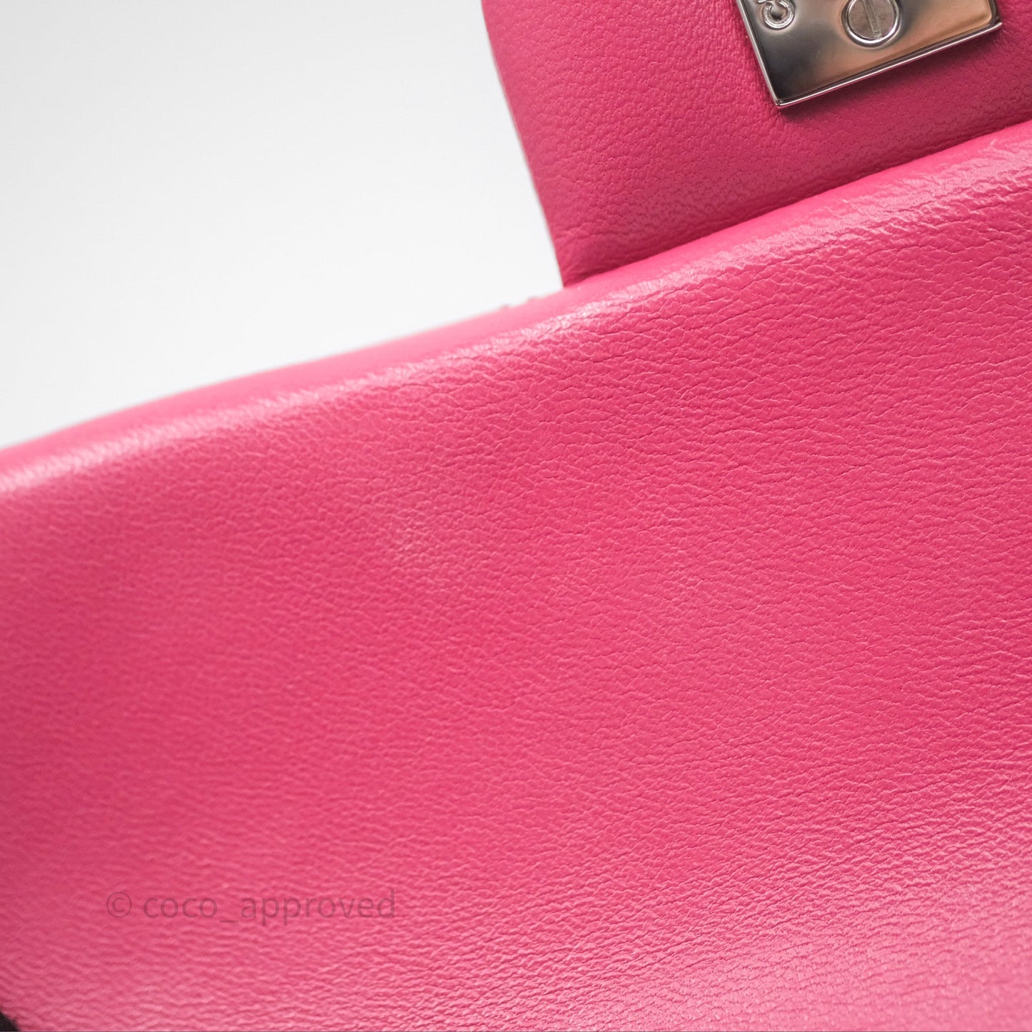 Chanel Quilted Mini Rectangular Flap Dark Pink Lambskin Silver Hardware