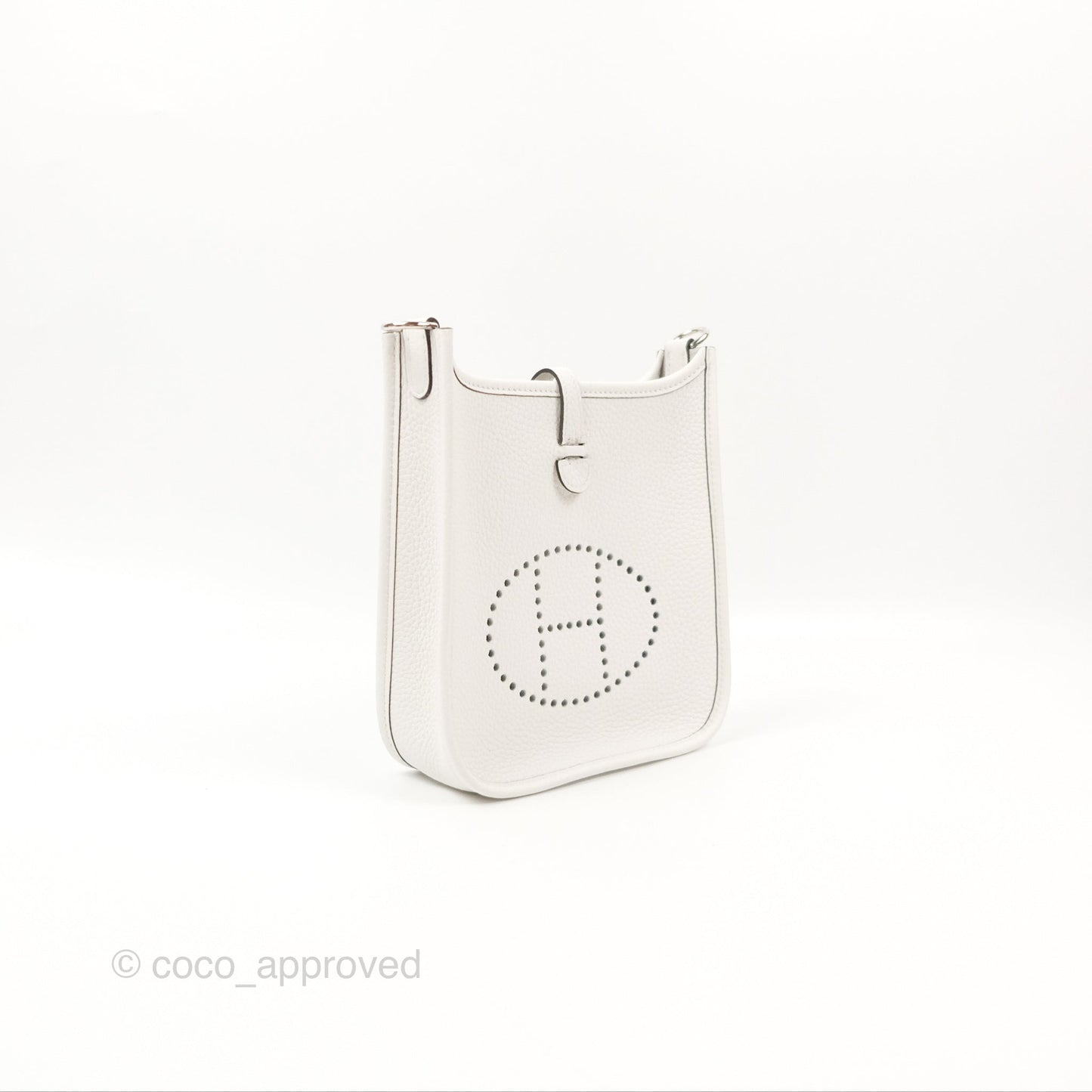Hermès Mini Evelyne 16 New White Clemence Palladium Hardware