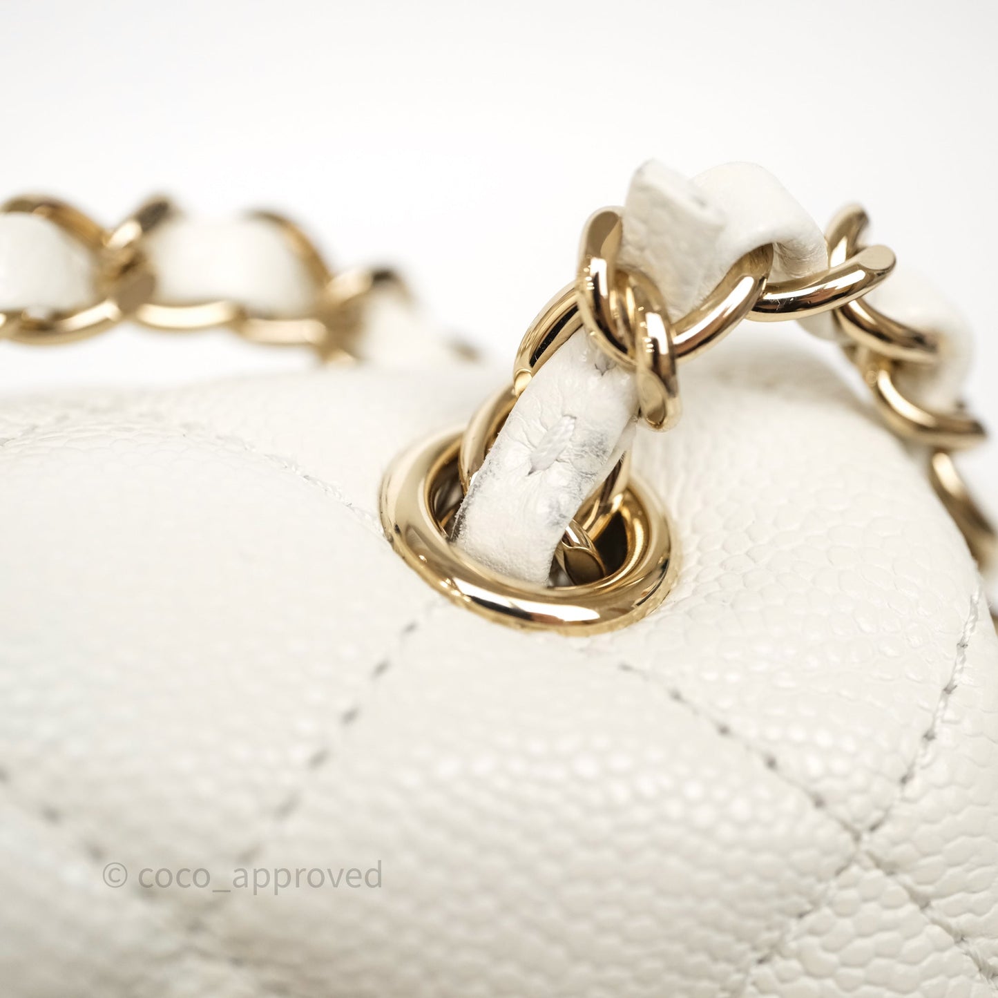 Chanel Duma Backpack Medium White Caviar Gold Hardware