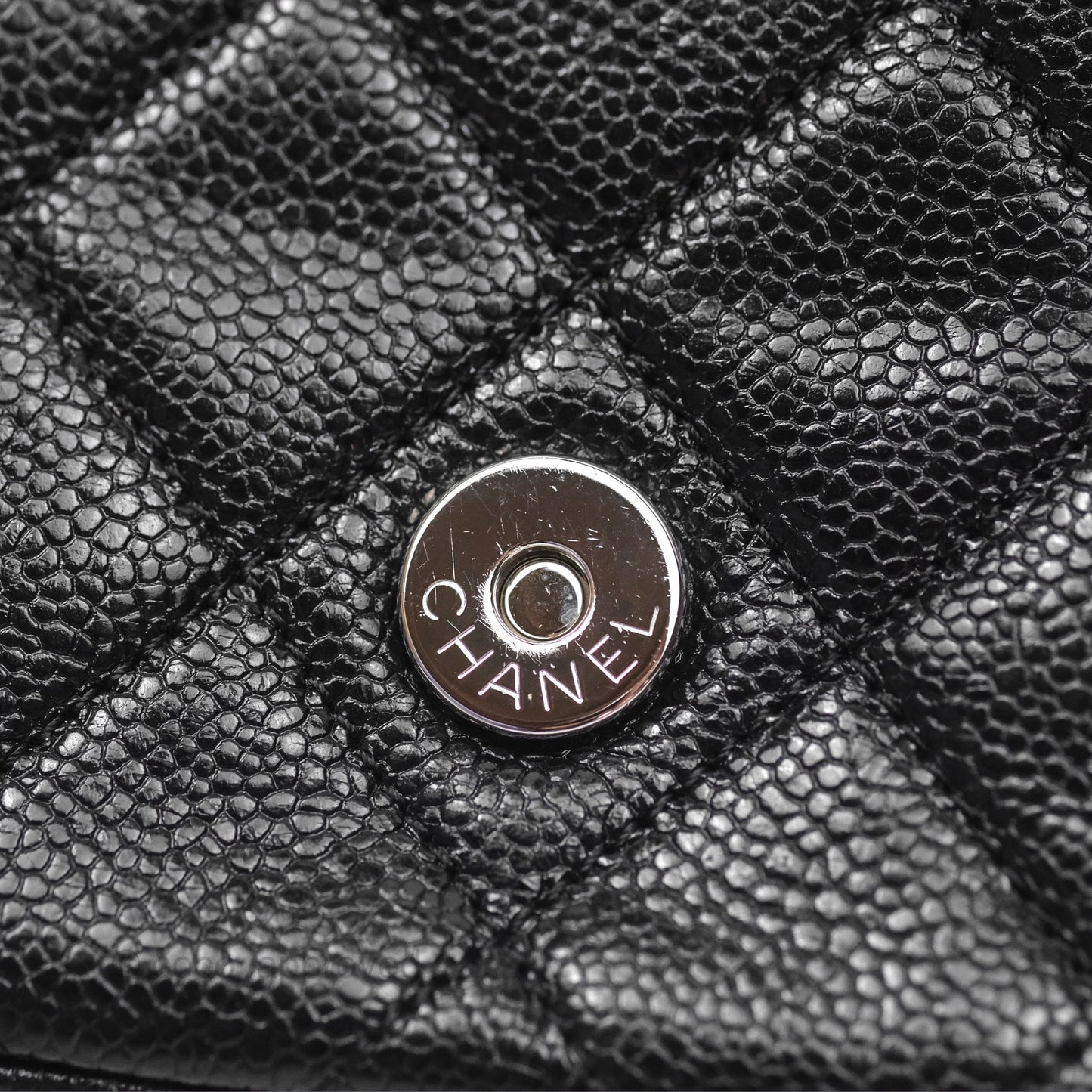 Chanel Quilted Mini Square Flap Bag So Black Caviar Incognito